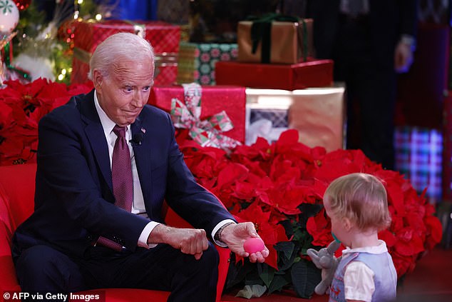 President Joe Biden was later repaid by being the hit with a small ball, as Dr. Biden continued to read the story to the children