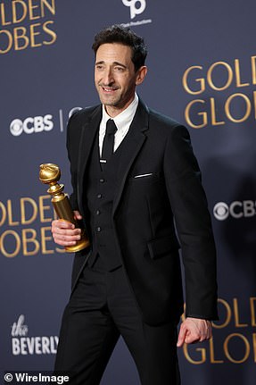 Adrien Brody was recognized in the Best Actor - Drama category for The Brutalist