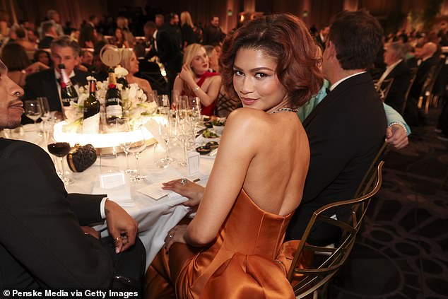 Zendaya fed off the camera all evening after striking up engagement speculation with her boyfriend Tom Holland by wearing a huge diamond ring on her left ring finger