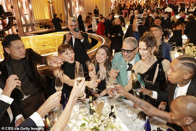 There were also fun celebrations, like the cast of Wicked launching a toast from their table