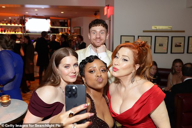 It was a logical spot for the stars of Abbott Elementary (as their show is broadcast on Disney-owned ABC). Star and creator Quinta Brunson showed off her perfect pout for a selfie with costars Lisa Ann Walter and Chris Perfetti, as well as Amy Adams