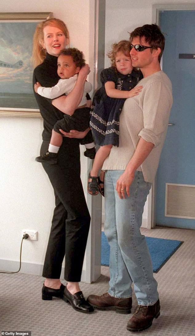 Nicole Kidman and Tom Cruise pictured with their adopted children Connor and Isabella in  1996