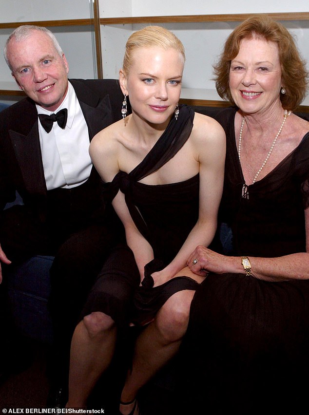 Pictured: Nicole Kidman with parents Anthony and Janelle Kidman at the 2003 Academy Awards