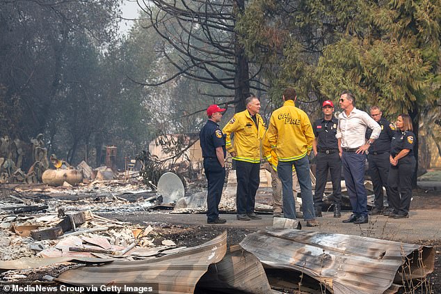 Gov. Gavin Newsom tours a home destroyed in the Kincade Fire in 2019, when he promised to reboot the state's approach to blazes