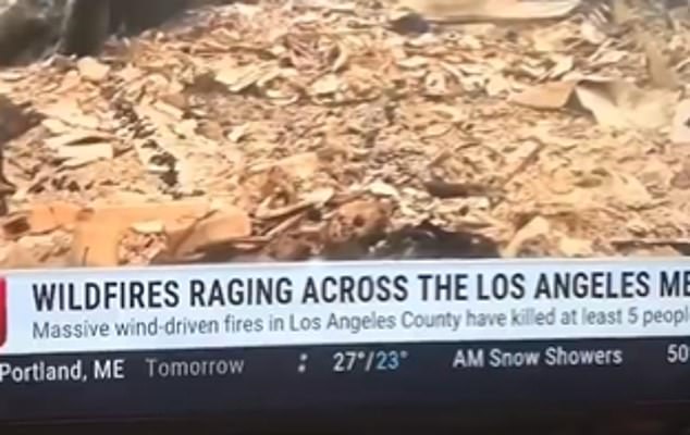 Worried viewers of The Weather Channel claimed to have spotted a dead body on screen among the California wildfire debris, but channel bosses have confirmed it was harmless debris