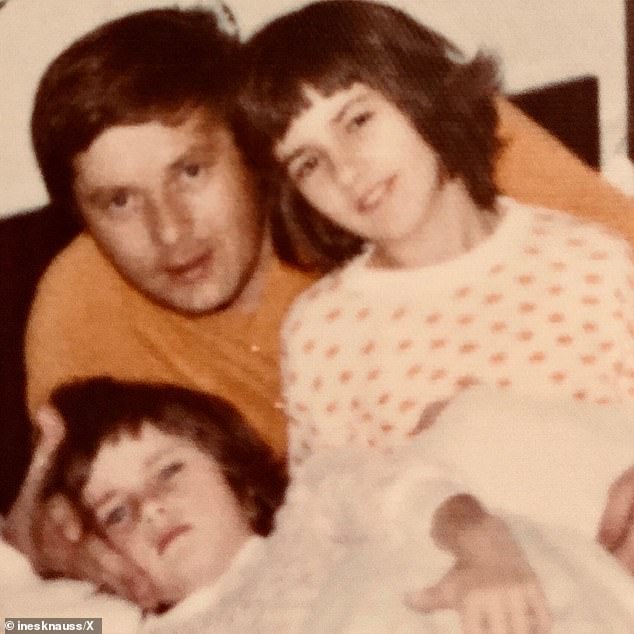 Their mother, Amalija, was a patternmaker for a fashion company, and their father, Viktor sold car parts. (Pictured: Viktor Knauss with daughters Melania and Ines)