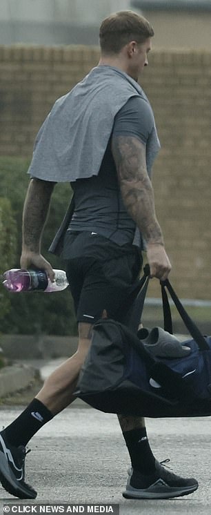 He headed into the gym for a gruelling workout