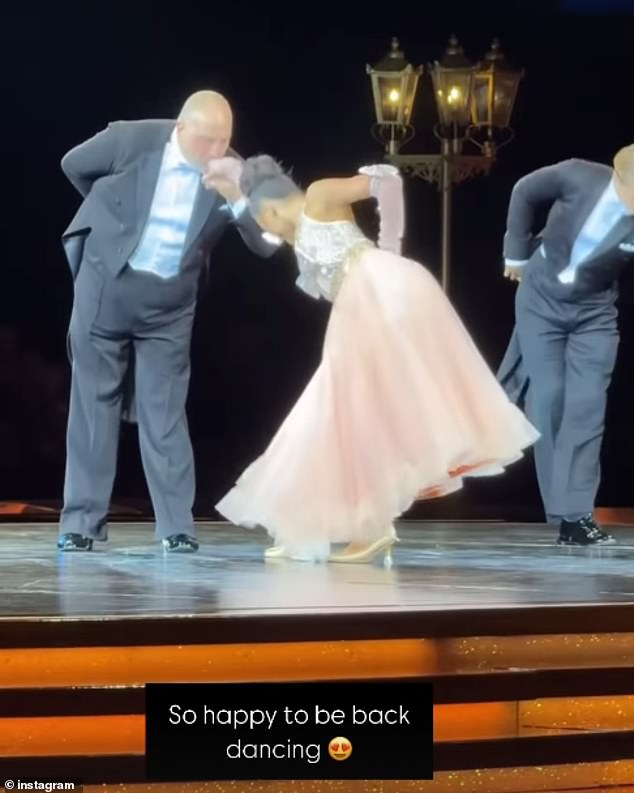 However, according to The Sun, she was 'humiliated' by his scandals on the show last year - notably his awkward 'hand wandering' moment with dance partner Katya Jones (pictured with Katya during one of his last tour appearances at Glasgow Hydro on Sunday)