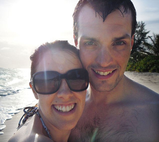 Smiling newlyweds Ian and Gemma on a beach in the Seychelles during their honeymoon, days before the fatal attack