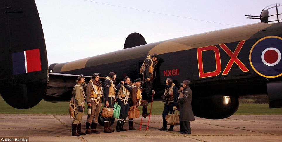 All aboard: The crew had the chance to sit inside the war-time planes and experience what it would have felt like to be at the controls