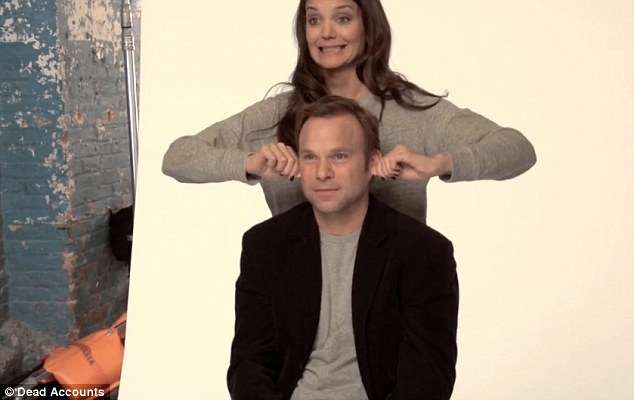 Goofing around: She appears in a new behind-the-scenes video from her photo shoot with co-star Norbert Leo Butz