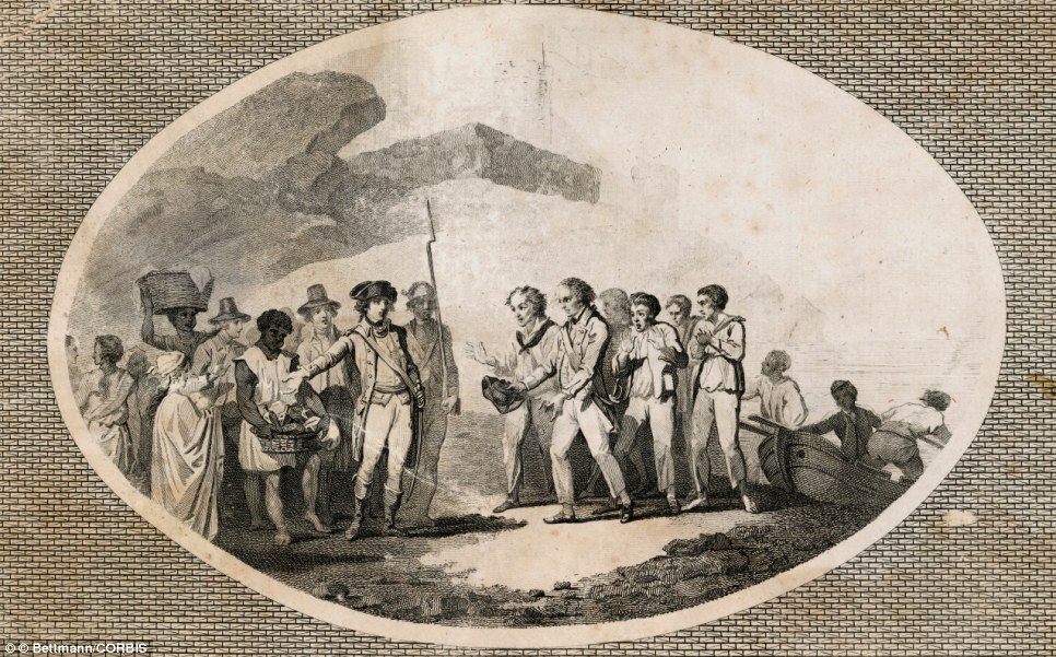 After having been cast adrift, Bligh and his crew were hospitably received by the Governor of Timor