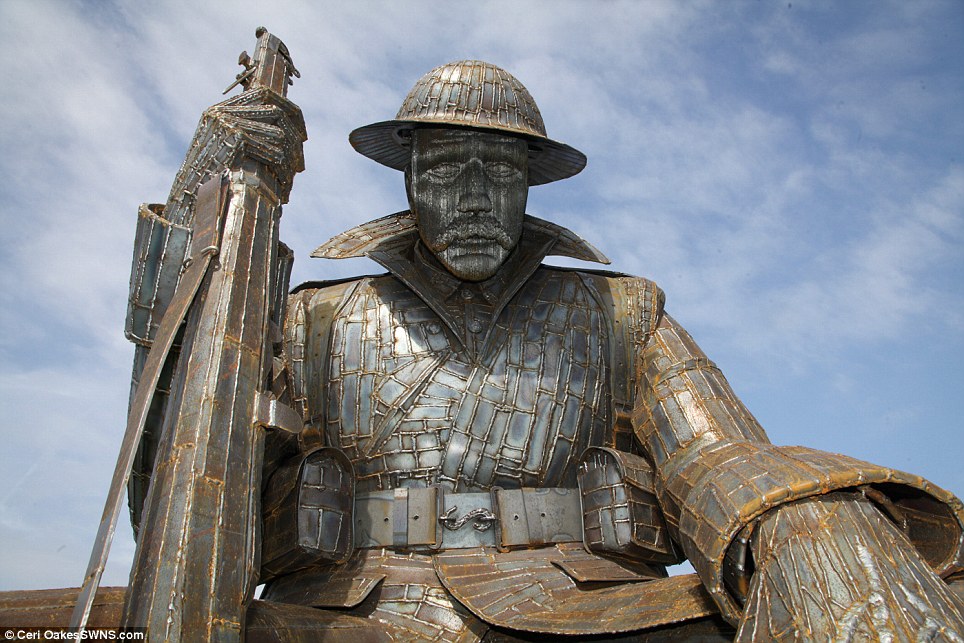 Weary: The sculpture, which is the work of  local artist Ray Lonsdale, is also intended to represent Post Traumatic Stress Disorder  which many of the returning soldiers endured