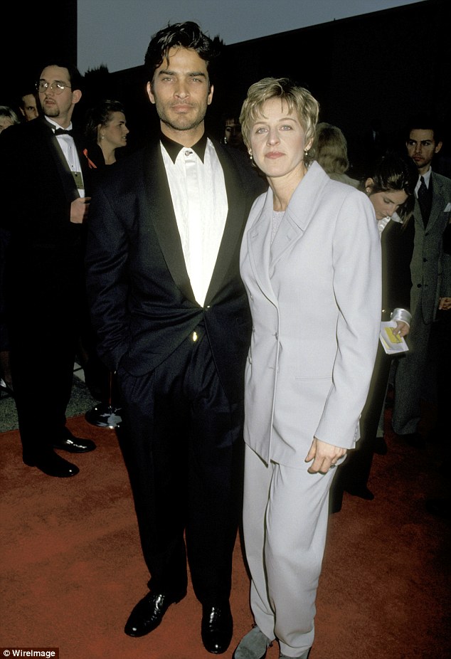 They once went on dates: Johnathon Schaech explained during a Reddit AMA interview on Monday that he went out with Ellen DeGeneres in the Nineties because his manager asked him to; here they are seen in 1996