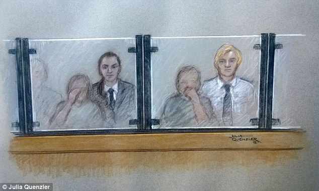 Protected: A court sketch of the girls, whose identities cannot be revealed. The girls, now both 15, were handed life sentences but must only serve a minimum of 15 years - meaning they could be freed before they are 30