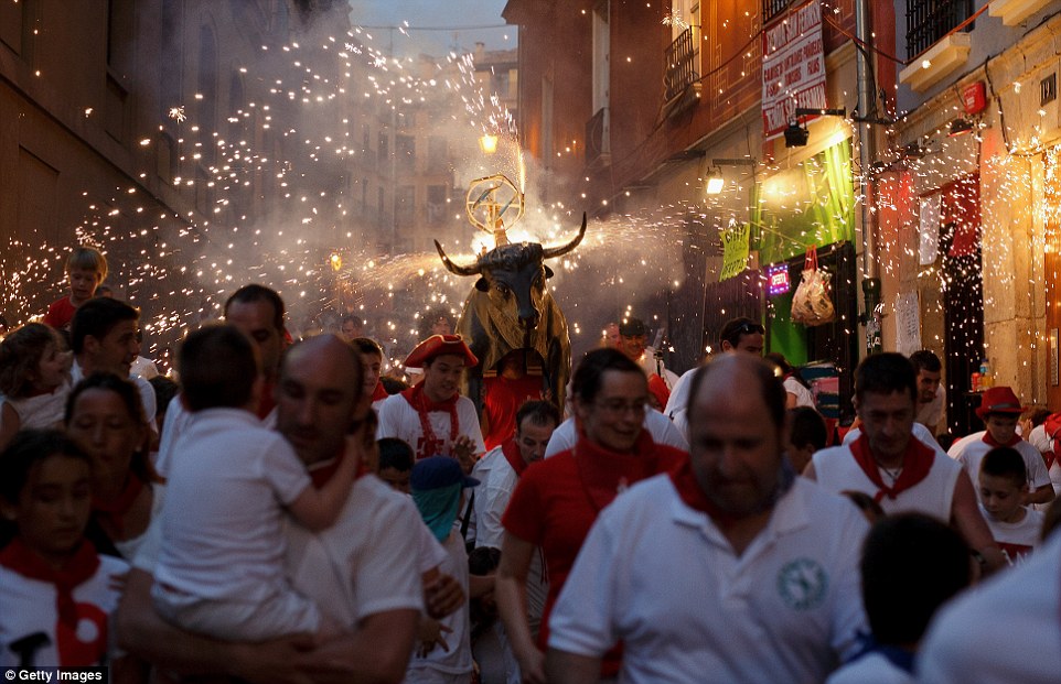 Several of the six bulls used in the run got separated from the pack moments into the 8am run and began charging whatever came in sight, creating fear and tension