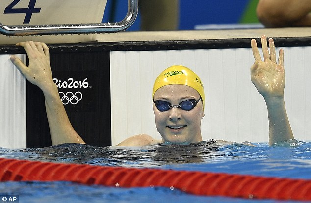 Cate flashed a cheeky grin as she surfaced and realised her phenomenal record-breaking achievement