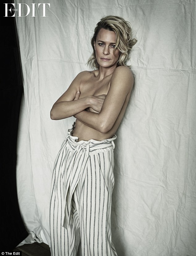 'I was told we were getting equal pay': Robin Wright, 51, reflected on the moment she found out there was a gender pay gap on House of Cards, as she posed for a saucy topless shoot