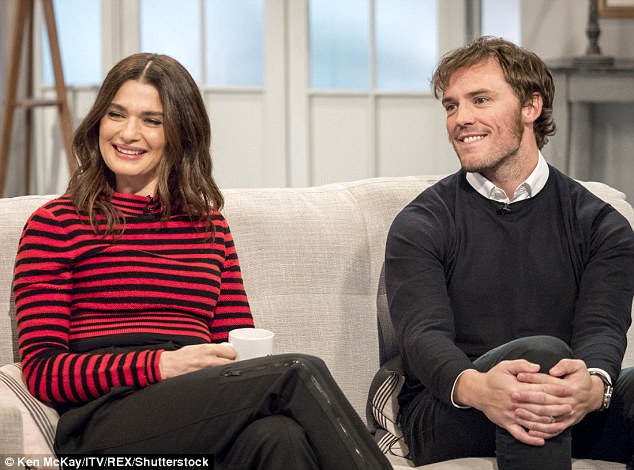 Bashful: Rachel Weisz showed her coy side as she batted away compliments on her natural beauty from TV host Lorraine Kelly on Wednesday