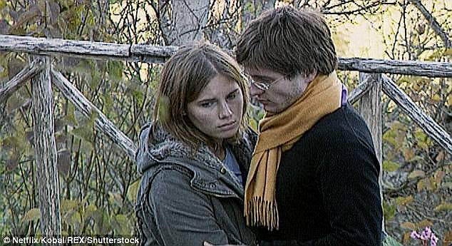 Ms Knox, then a 20-year-old student (left), was arrested alongside her boyfriend Raffaele Sollecito (right) after Ms Kercher was found fatally stabbed in her bedroom in 2007