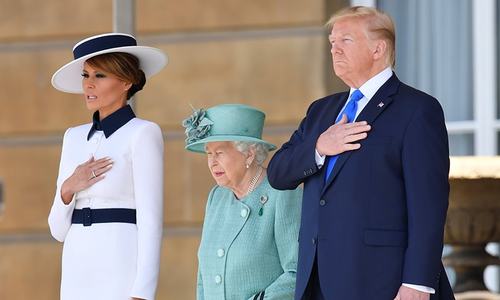 Trump meets the Queen at Buckingham Palace following Twitter spat with London mayor