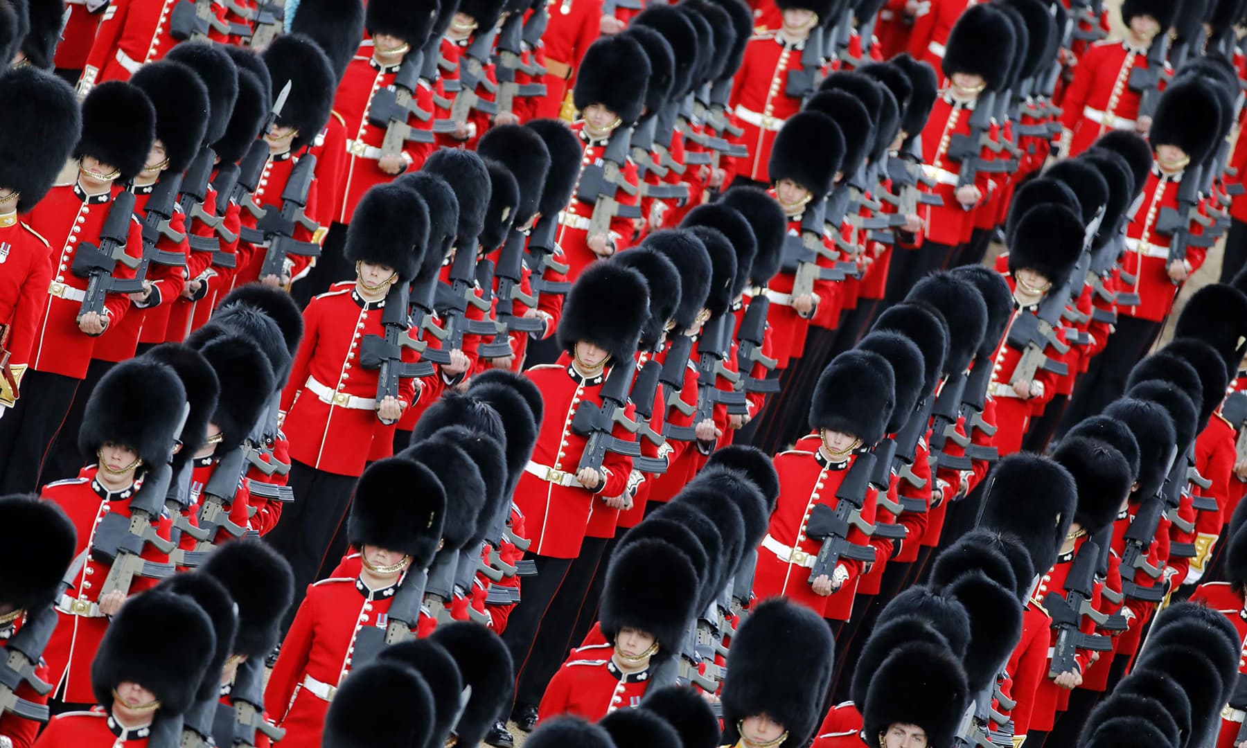 Members of the Grenadier Guards perform. — AFP