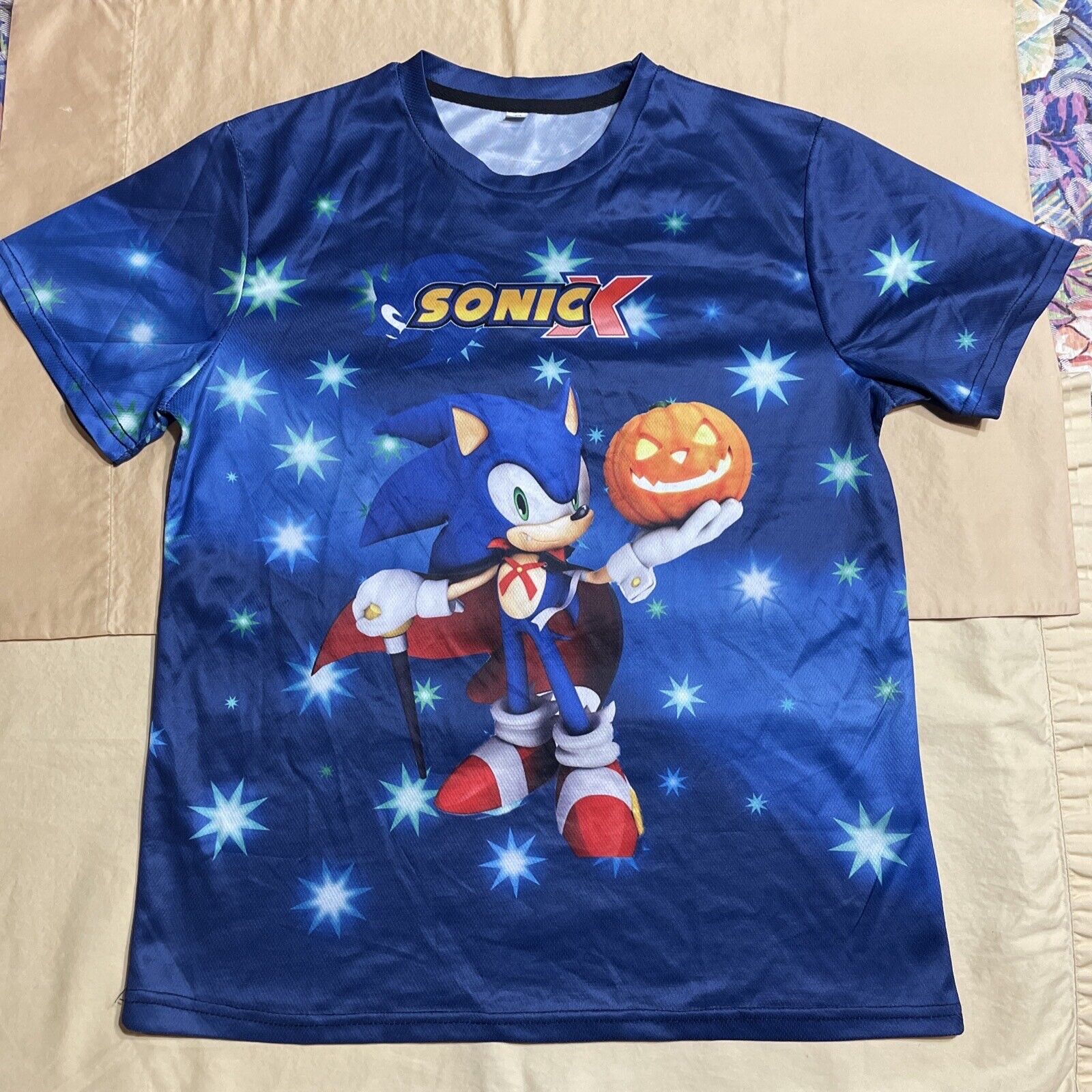 RARE Sonic The Hedgehog AOP Halloween Sonic X T Shirt… - Gem