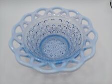 Vintage Katy Blue Imperial Glass Lace edge candy dish