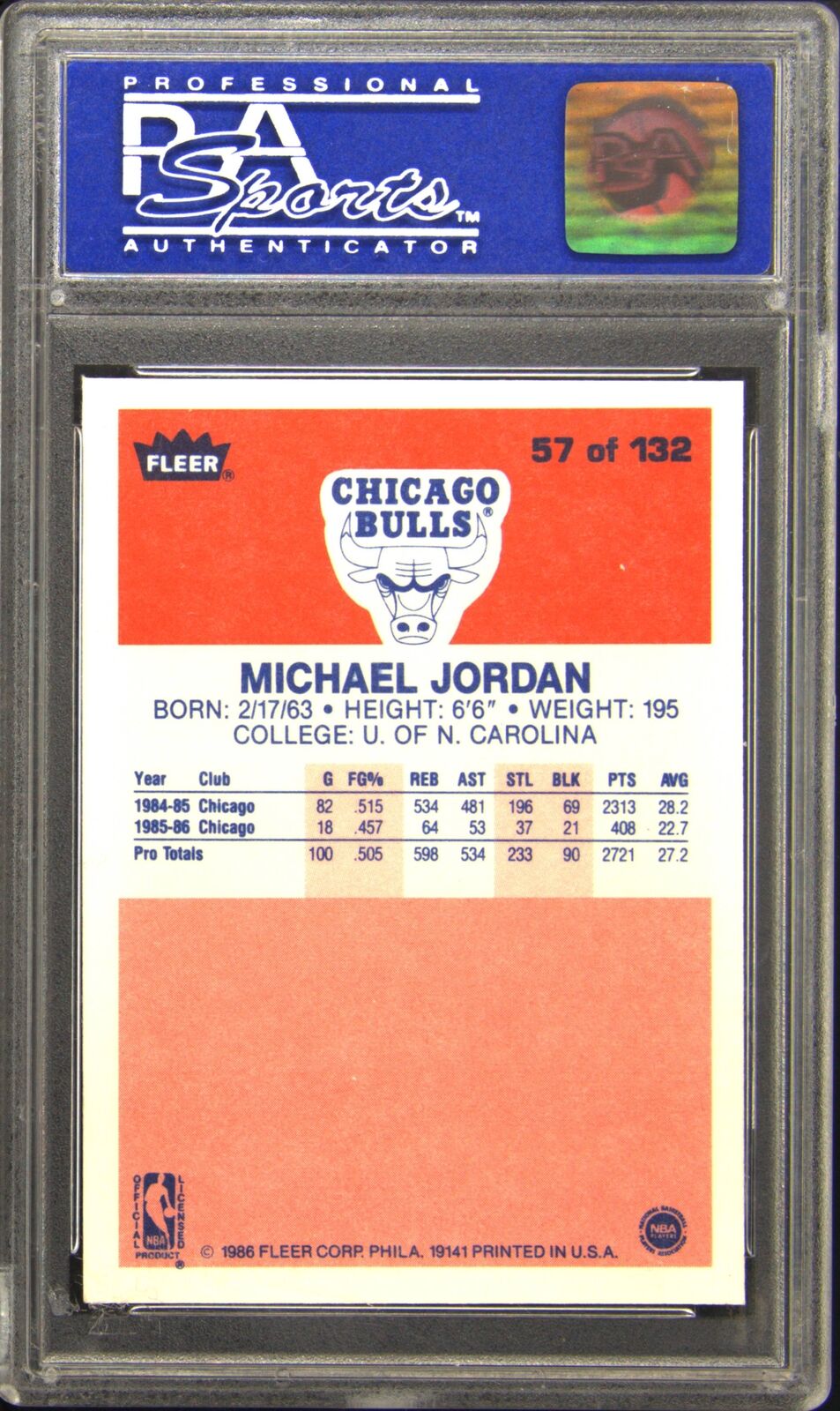 1986 Fleer Michael Jordan PSA 8 NM-MT Bulls Rookie RC #57 | eBay