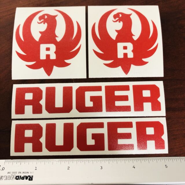 Ruger Logo Vinyl Die Cut Gun Red Decal Hunting Sticker 4 Pack Lot for ...