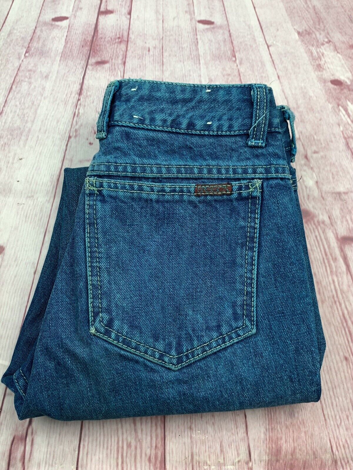 Vintage 80’s SASSON Acid Wash Teal Mom Jean Size … - image 14