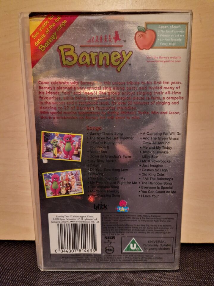 Sing & Dance with Barney - Sing Along Ages 0-6 - PAL VHS Video Tape ...