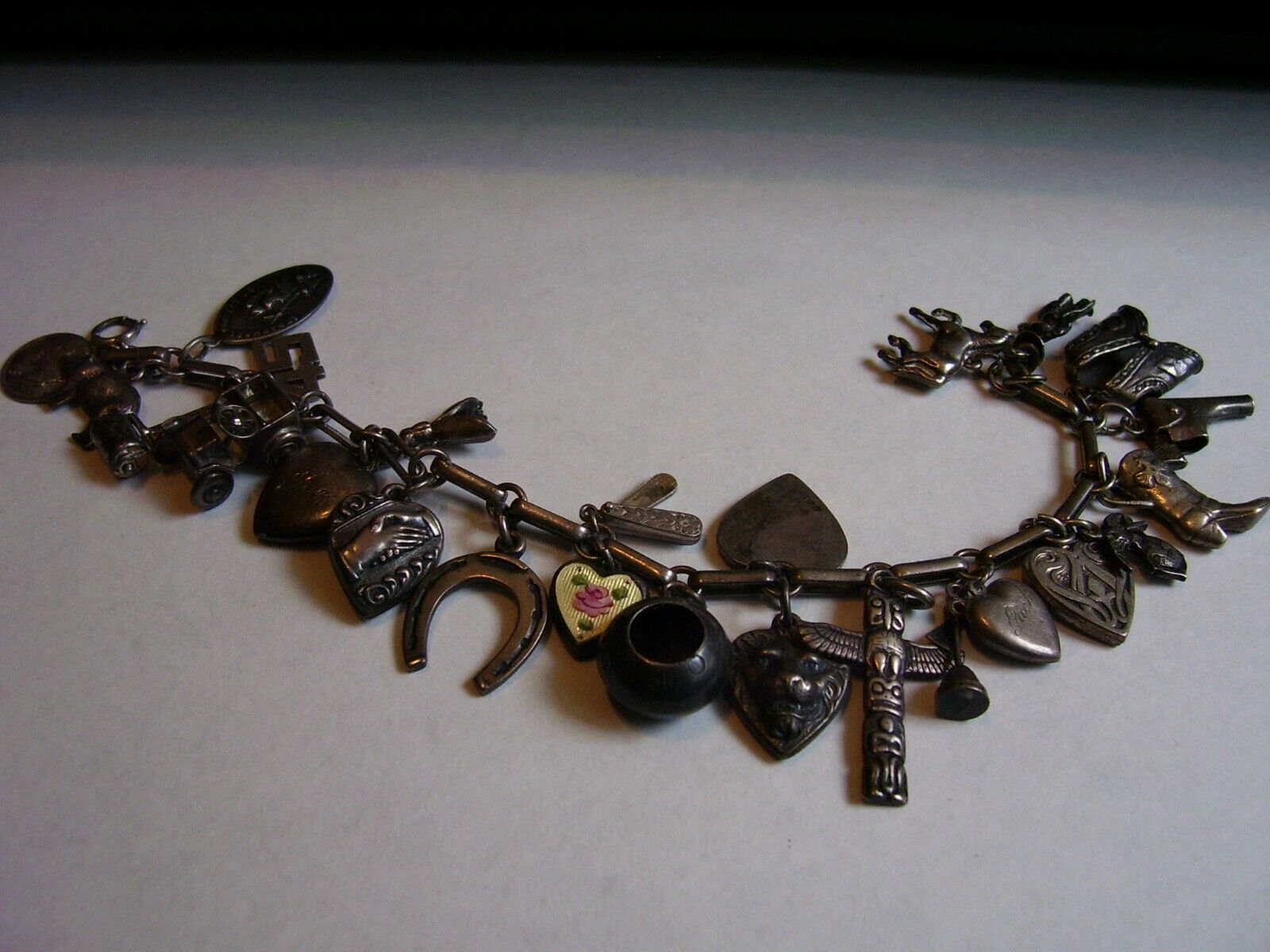 Antique Sterling Unique Charm Bracelet - image 6