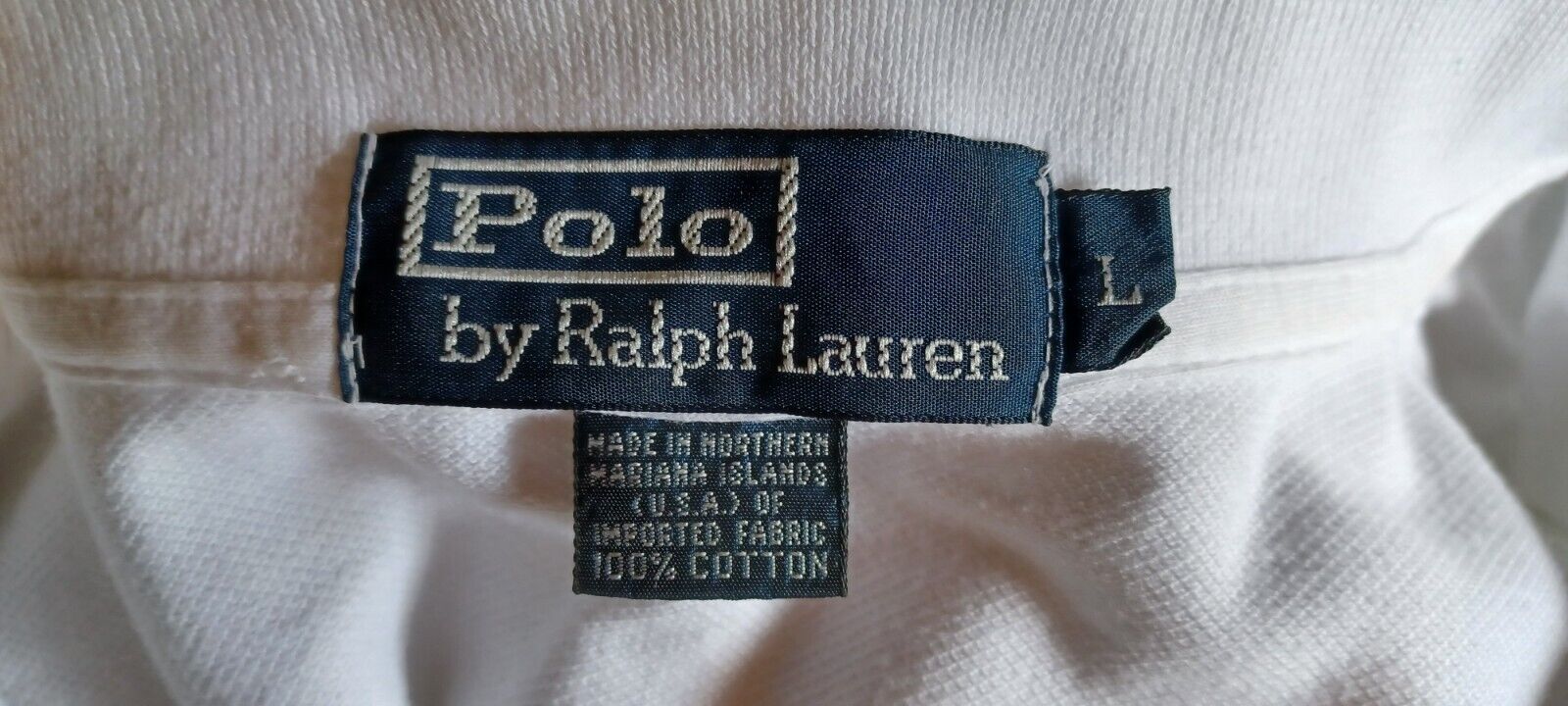 Ralph Lauren polo shirt, white, Large, made in USA - image 4