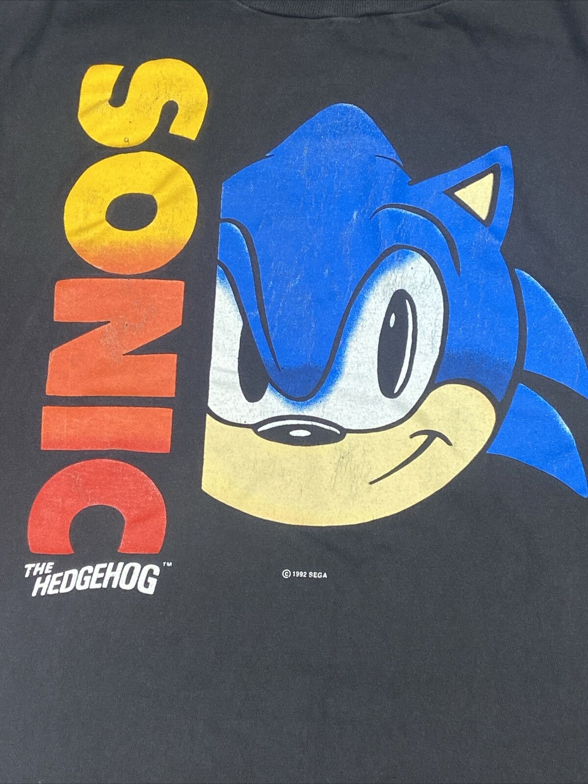 Sonic the hedgehog Sega 1992 vintage T-shirt large bl… - Gem