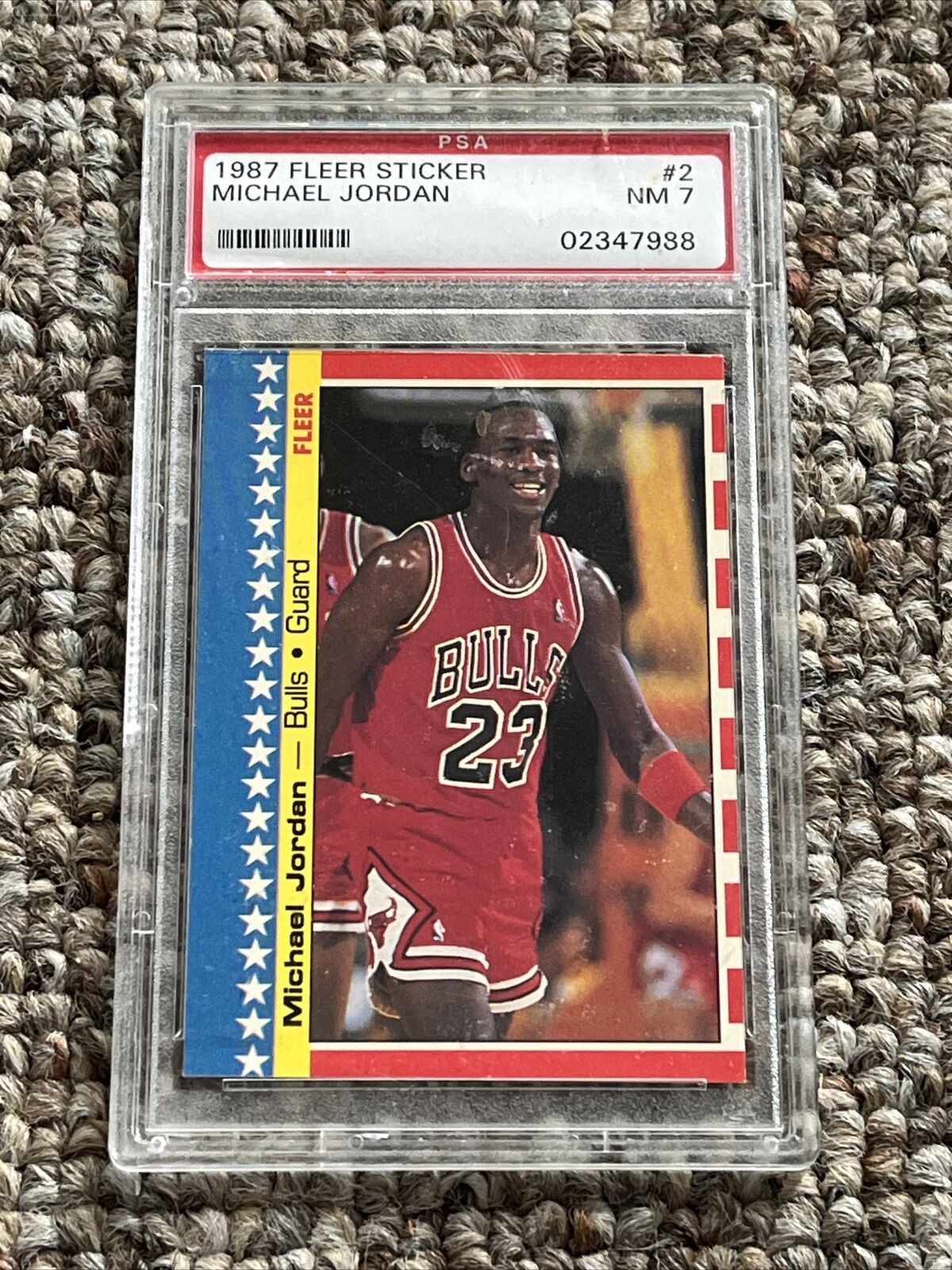 1987 Fleer Sticker Michael Jordan #2 PSA 7 BULLS BASKETBALL | eBay