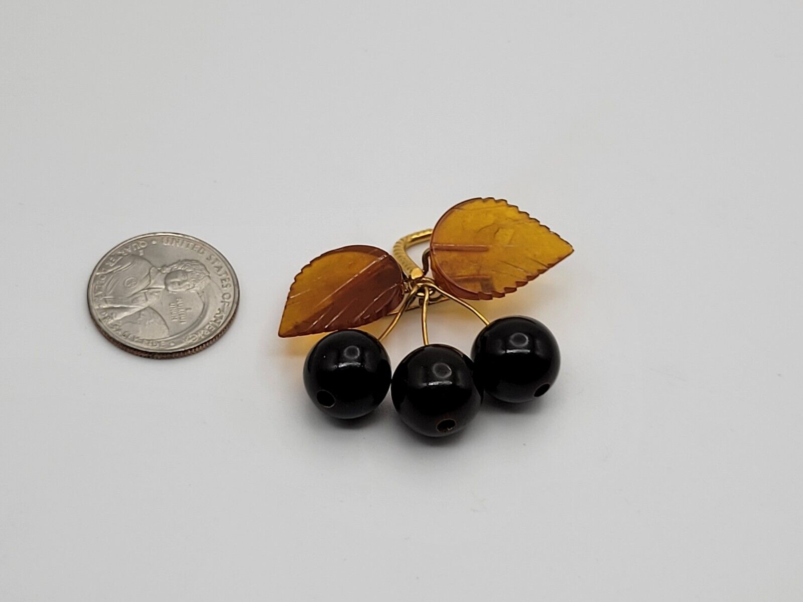 Vintage Soviet Baltic Amber Cherry Fruit Dangle B… - image 8