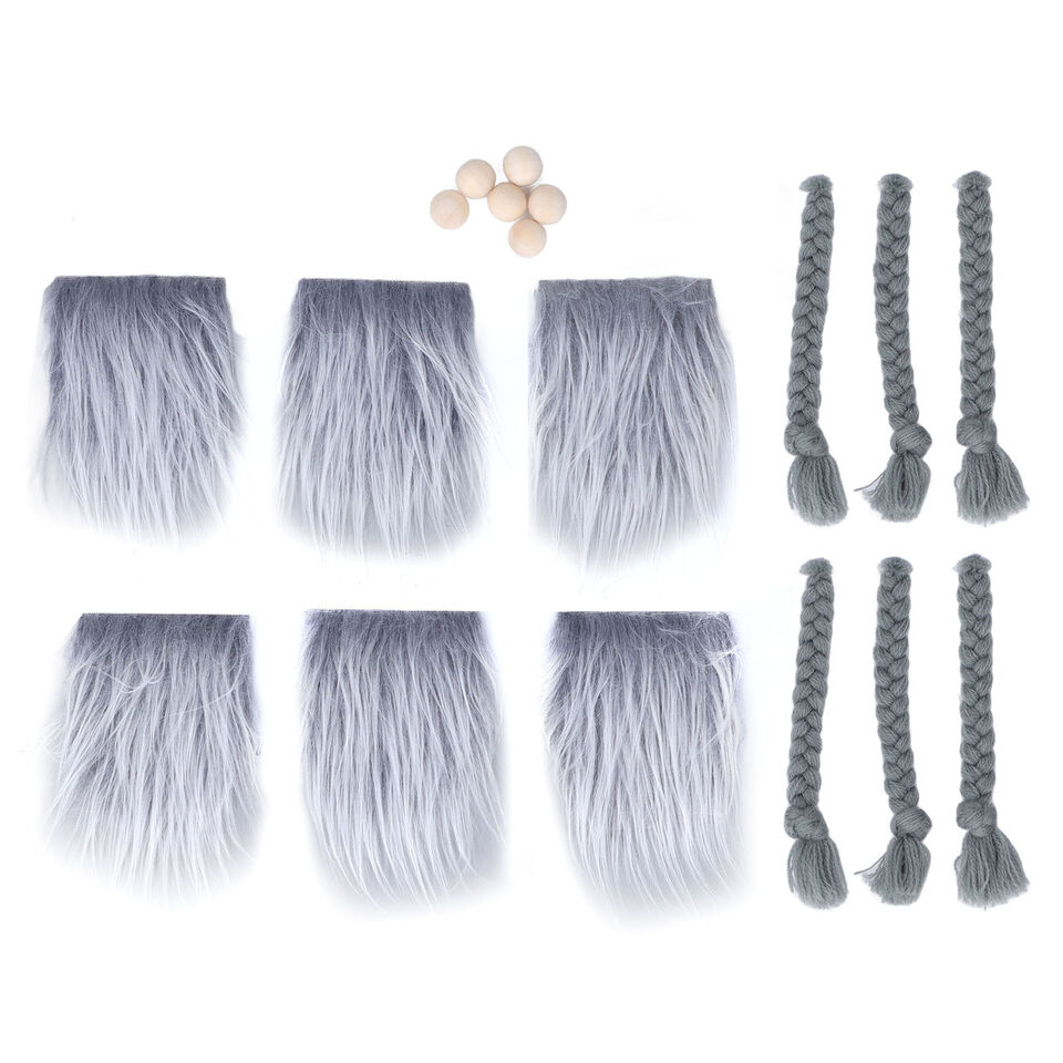 18pcs Precut Gnome Beard Gray Costume Braid Beard DIY Craft Ornament | eBay