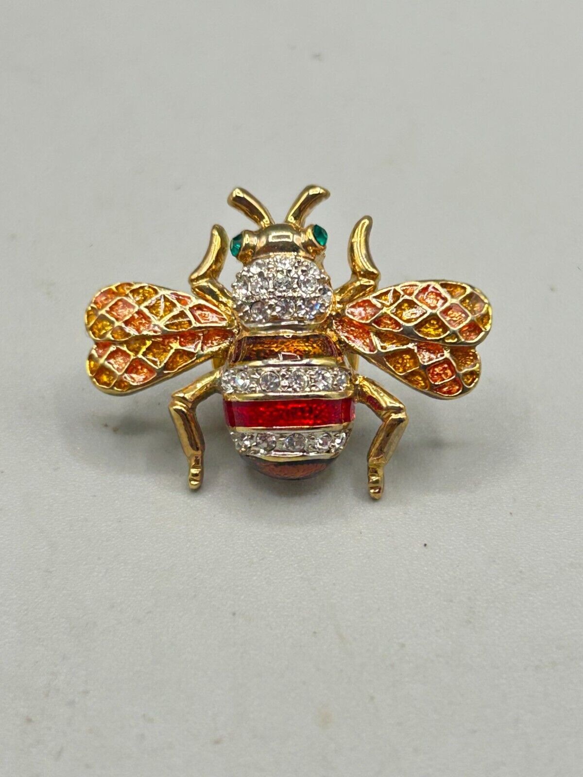 Bumblebee Rhinestone Tack Pin Gold Tone Insect Bu… - image 5