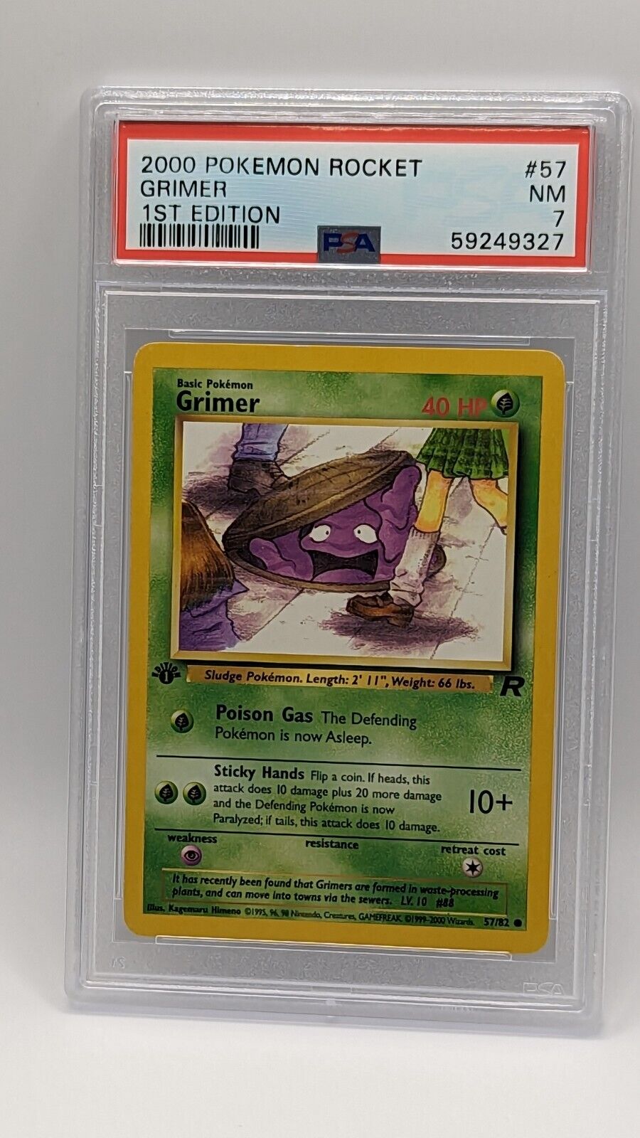 2000 Pokemon 1st Edition Team Rocket Grimer 57/82 PSA 7 NM! - Revised ...