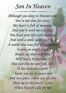 Poems For Son In Heaven