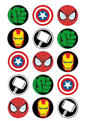 SUPERHERO AVENGERS CUPCAKE TOPPERS EDIBLE PRE CUT OPTION AVAILABLE | eBay