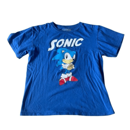 Sonic The Hedgehog T-Shirt Size XL Youth Blue Shirt Sleeve Crew Neck ...