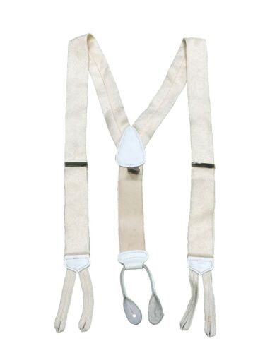 Trafalgar Ivory White Paisley Printed Suspenders