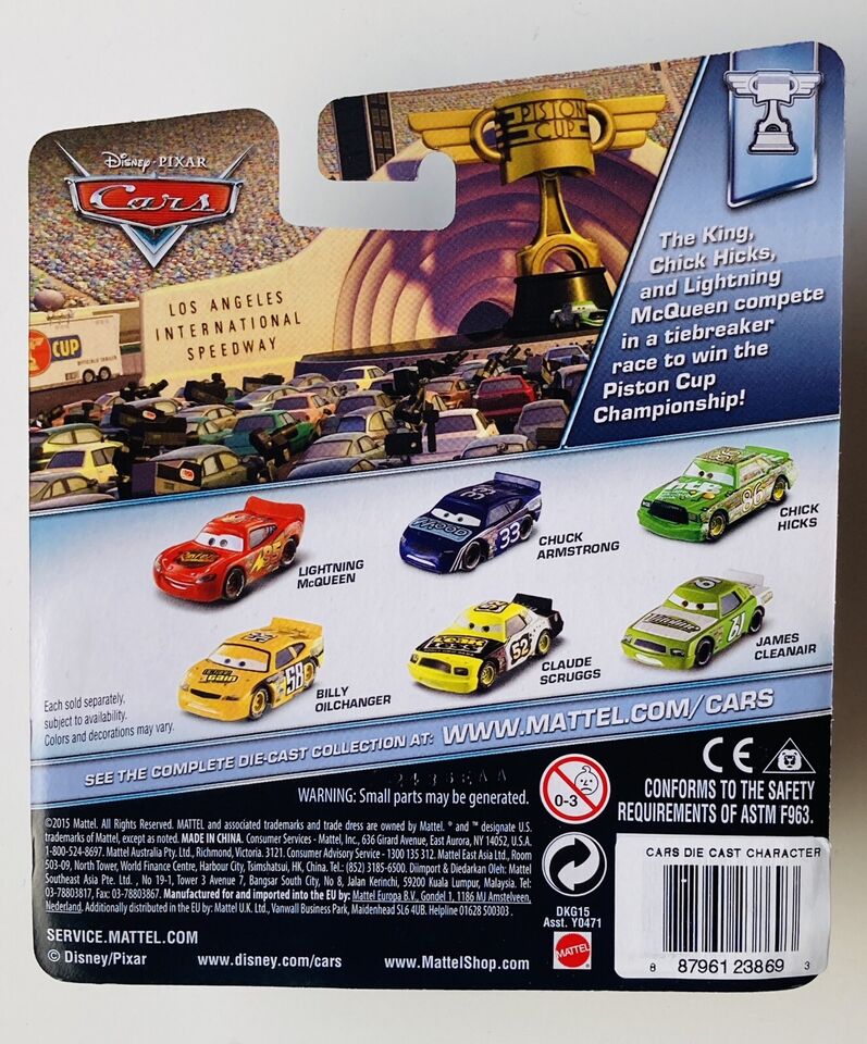 DISNEY PIXAR CARS: AIKEN AXLER PISTON CUP Diecast Vehicle 1:55 BNIB ...