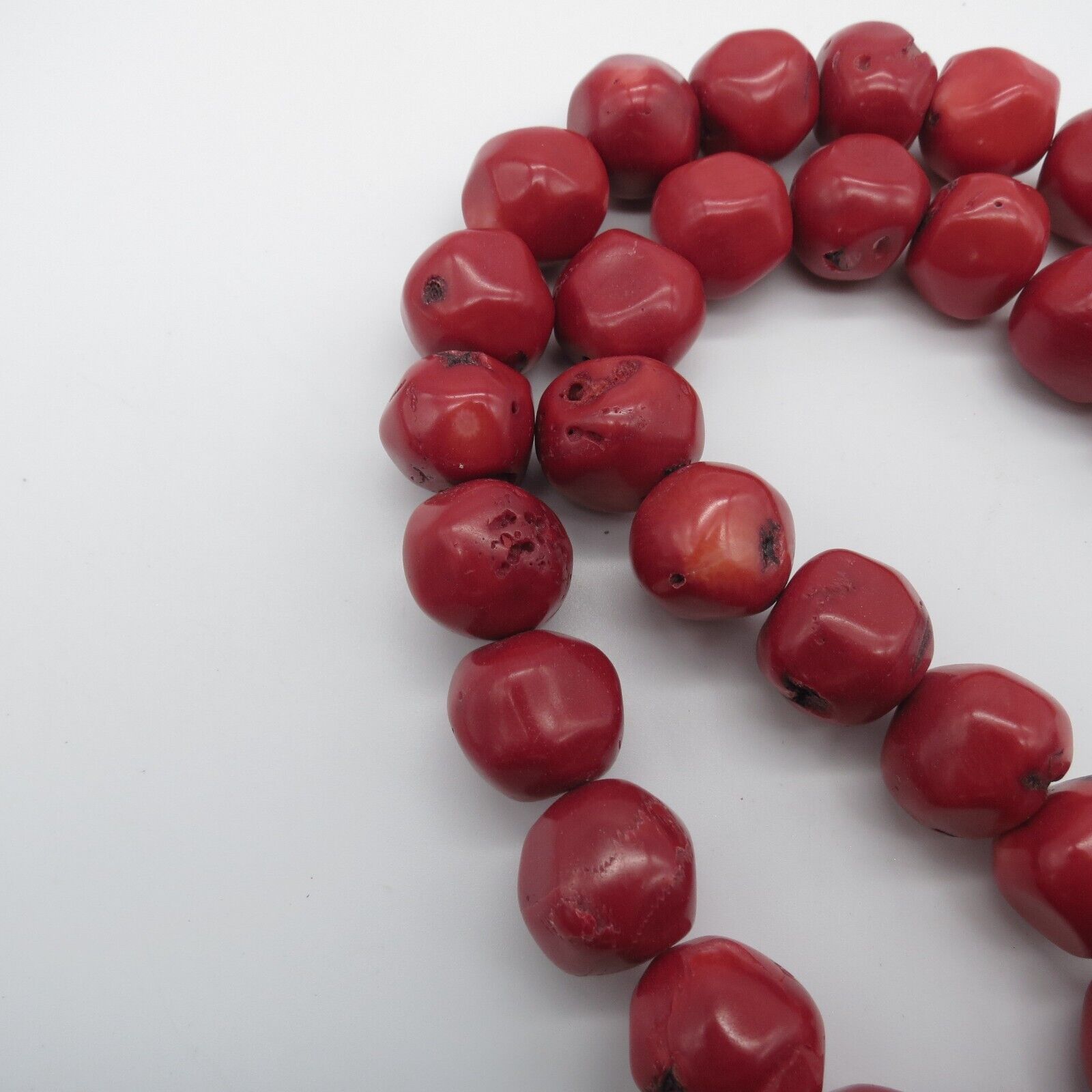 Bamboo Coral Bead Necklace Red Boho Ethnic Statem… - image 9