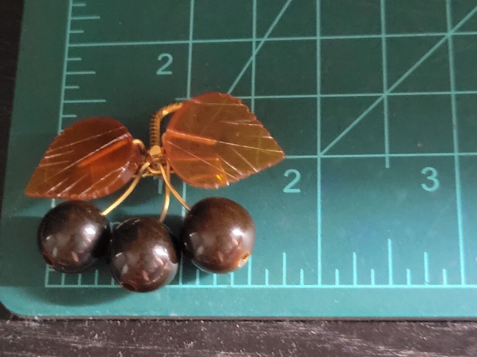 Vintage Soviet Baltic Amber Cherry Fruit Dangle B… - image 10