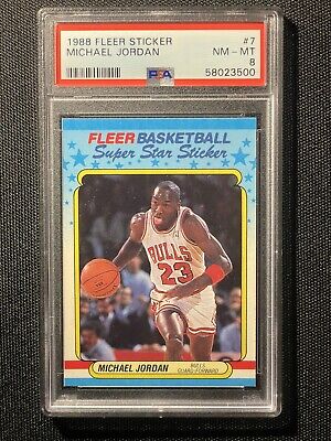 1988 Fleer Michael Jordan Sticker PSA 8 New Label -CENTERED | eBay