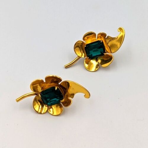 Amazing Vintage Gold Tone 925 Sterling Screw Back… - image 1