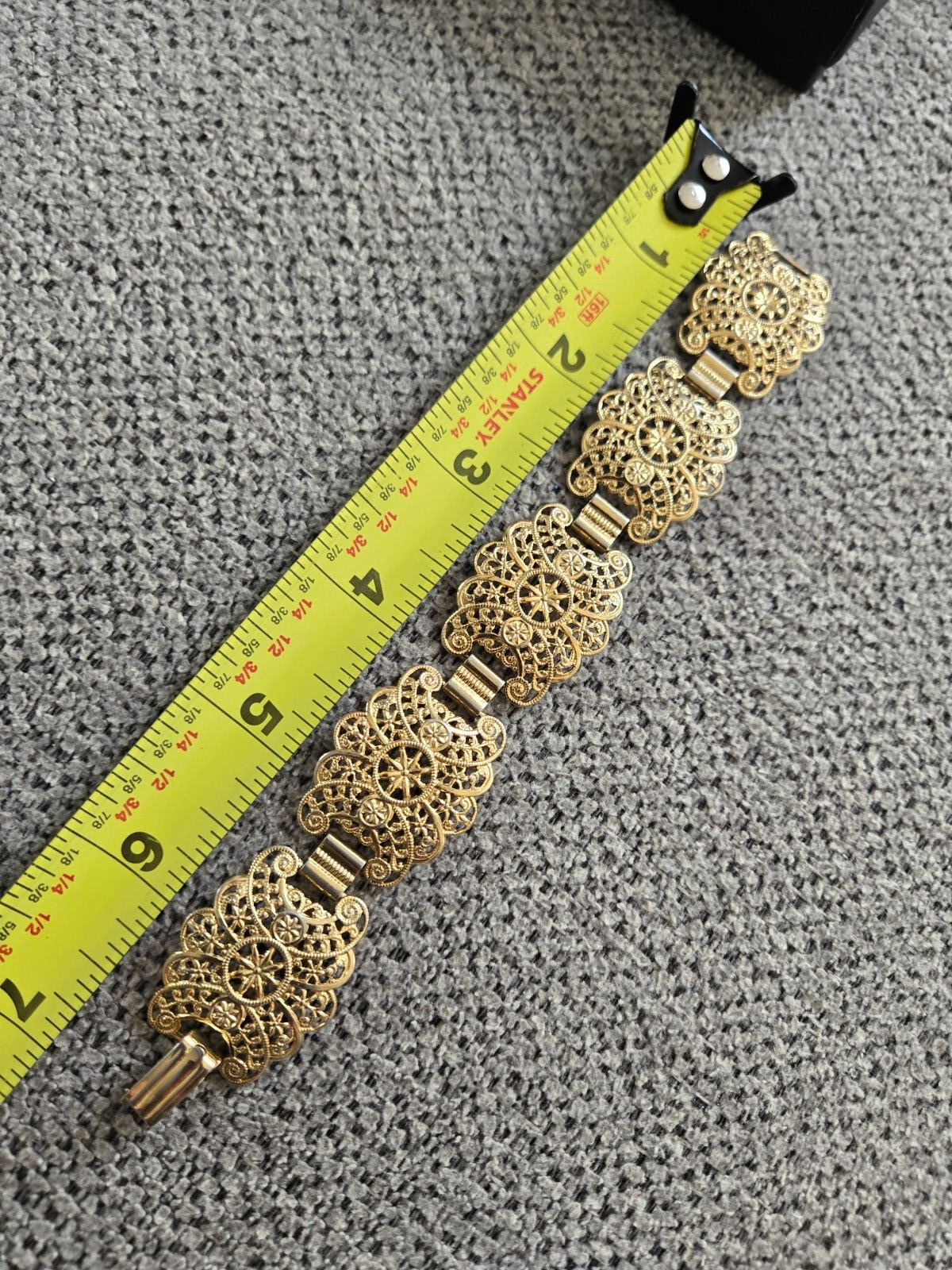 Vintage Gold Tone Bracelet Ornate Design Bracelet - image 6